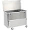 Chariot de transport en aluminium, côté long abaissable, 650 litres, avec couvercle