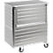 Chariot de transport en aluminium, côté long rabattable, 1050 litres, avec couvercle