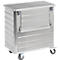Chariot de transport en aluminium, côté long rabattable, 355 litres, avec couvercle
