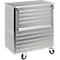 Chariot de transport en aluminium, volume 1050 L, 2 parois longitudinales rabattables, avec couvercle