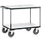 Chariot de transport ESD, 2 étages, 1200 x 800 mm, jusqu’à 600 kg, acier/bois, gris ardoise