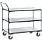 Chariot de transport ESD, 3 étages, L 1000 x l. 600 mm, jusqu’à 300 kg, acier/bois, gris ardoise