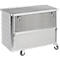 Chariot de transport, volume 650 L, 2 parois longitudinales abaissables, avec couvercle