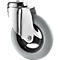 Chariot en inox, 3 étages, l. 675 x P 445 mm, roulettes caoutchouc souple, capot de roulettes galvanisé
