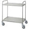 Chariot en inox, l. 845 x P 545 mm, 100 % caoutchouc, monture avec roulettes en plastique