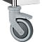 Chariot en inox, l. 845 x P 545 mm, 100 % caoutchouc, monture avec roulettes en plastique