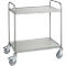 Chariot en inox, l. 845 x P 545 mm, 100 % caoutchouc, monture avec roulettes galvanisée