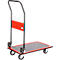 Chariot plate-forme 110L - acier - pliable - L 485 x P 710 x H 1000 mm - capacité de charge 220 kg - noir et rouge - notre marque Schäfer Shop Select