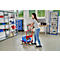 Chariot plate-forme - poignée rabattable - L 725 x l. 475 mm - capacité de charge 150 kg - rouge - notre marque Schäfer Shop Pure 