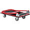 Chariot plate-forme - poignée rabattable - L 725 x l. 475 mm - capacité de charge 150 kg - rouge - notre marque Schäfer Shop Pure 