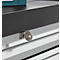 Chariot polyvalent, 2 tiroirs, 4 roues pivotantes TPR avec 2 freins, 2 plateaux, L 680 x l 450 mm, plastique/aluminium, noir/argenté 