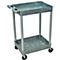 Chariot polyvalent en plastique, 2 étages à bassine, gris