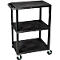 Chariot polyvalent en plastique, 3 étages, noir