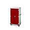 Chariot pour ordinateur portable avec fonction de chargement, verrouillage 2 points, frein de stationnement, 26 compartiments, L 920 x P 500 x H 1540, rouge vin