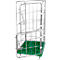Châssis mobile en plastique, 2 grilles latérales, 1 panneau arrière, 2 demi-panneaux, vert RAL6024