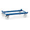Châssis mobile pour palettes, acier, jusqu’à 1050 kg, bleu, pneus en polyamide, avec bloqueur