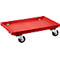 Châssis mobile, roulettes caoutchouc, rouge, 600 x 400 x 125 mm