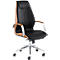 Chefsessel Wave, mit Armlehnen, schwarz/braun