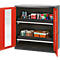 Chemikalienschrank Asecos CS-CLASSIC-G, Flügeltür m. Glasauschnitt, 2 Auszugswannen, 1055x520x1105 mm, verkehrsrot