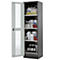 Chemikalienschrank Asecos CS-CLASSIC-G, Flügeltür und Glasausschnitt, 3 Böden, H 1950 mm, lichtgrau