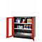 Chemikalienschrank asecos CS-CLASSIC-G, Flügeltüren mit Glasausschnitt, Front Verkehrsrot, B 1055 x T 520 x H 1105 mm