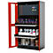 Chemikalienschrank asecos CS-CLASSIC-GF, Flügeltüren mit Glasausschnitt, Front Verkehrsrot, B 1055 x T 520 x H 1950 mm