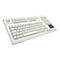 Weiße CHERRY Computertastatur mit deutschem QWERTZ-Layout und integriertem Touchpad.