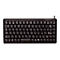 Schwarze Mini-Tastatur mit weiÃŸen Buchstaben auf weiÃŸen Hintergrund.