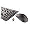 Schwarze Tastatur, Maus und USB-EmpfÃ¤nger. Auf der Maus steht Cherry.