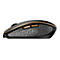 Drahtlose Maus in Schwarz und Gold, mit wabenartigem Muster.