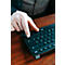 Cherry Multi-Device Tastatur KW 9200 Mini, QWERTZ, 2x Bluetooth 5.0, 2.4 GHz Funk- und USB-C-Kabelkanal, wiederaufladbar, schwarz