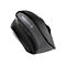 Souris d'ordinateur noire avec le logo Cherry. Molette de défilement sur le côté, fond blanc.