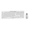 Ensemble clavier et souris blancs sans fil sur fond blanc.