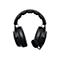 Schwarzer Over-Ear-Kopfhörer mit Mikrofon vor weißem Hintergrund. Der Kopfbügel ist mit Aussparungen versehen.