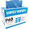 Chiffons de nettoyage WIPEX®-WIPERS, pliage en Z, utilisation universelle dans l'industrie, taille des chiffons env. 230 x 420 mm, bleu, boîte de 125 chiffons