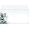Christmas envelope with festive pine branch design on a bright, glittery background.