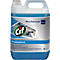 Grote blauwe container Cif Professional glasreiniger, met handvat en productnamen in verschillende talen.
