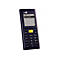 Dunkelblauer Handheld-Scanner mit Display und Tastatur. Auf dem Display sind Menüpunkte wie 'Preisprüfung' zu sehen.