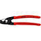 Coupe-câbles KNIPEX rouges et noirs. Inscription : KNIPEX, 95 11 160, Made in Germany, cop. 15mm/50mm² Cu+Al (do not cut steel).