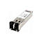 Émetteur-récepteur SFP argenté, détails du dessus et du connecteur, autocollant du produit avec du texte.