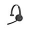 Drahtloses Headset in Grau mit Bügel, Mikrofon und Logo auf der Ohrmuschel. Auf weißem Hintergrund.