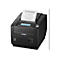 Schwarzer CITIZEN Thermodrucker mit Papierausdruck. Auf dem Papier sind Produktinformationen aufgedruckt.