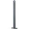 Grey bollard with rounded cap and rectangular base plate.