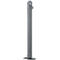Grey bollard with a round head and base. A side pin protrudes from the top.