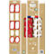 Clairefontaine cadeauverpakkingsset, rood-wit, 2 Tiny rollen inpakpapier L 5 m x B 350 mm, cadeaulint L 20 m &amp; 10 cadeaulabels
