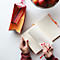 Clairefontaine Pochette rigide, similicuir, doublure, ouverture plate, avec anses, 230 x 50 x 50 mm, rouge
