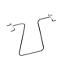 White metal bracket resembling a hook, for presentations.