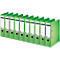 Classeur à levier 1007/1008 LEITZ®, format A4, largeur du dos 80 mm, 10 pièces, vert