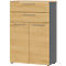 Classeur Agenda Home, 3 OH, L 800 x P 400 x H 1200 mm, 2 tiroirs, graphite/chêne