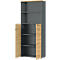Classeur Agenda Home, 5 OH, L 800 x P 400 x H 1970 mm 2 compartiments ouverts, verrouillable, graphite/chêne